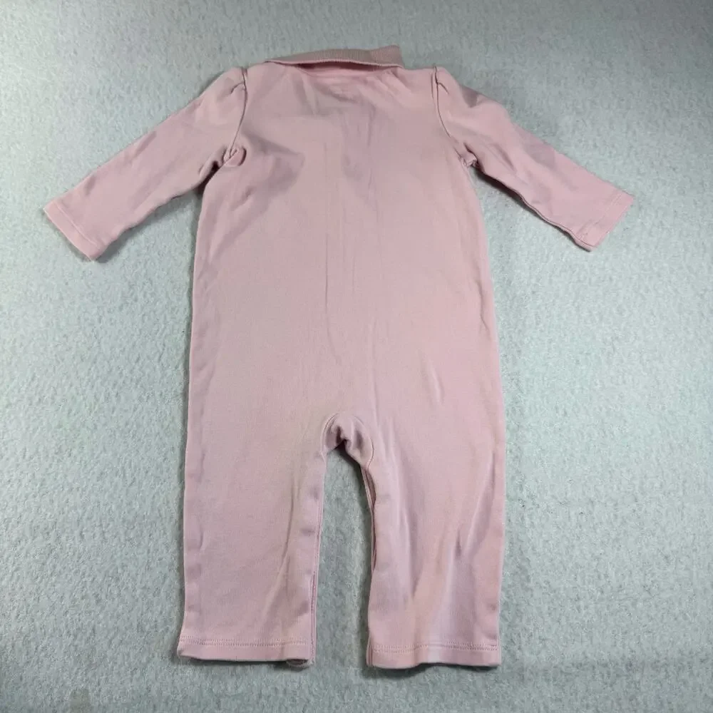 Ralph Lauren Baby 9M Lot of 2 Pink One Piece Outfits 1 footed and 1 Non footed